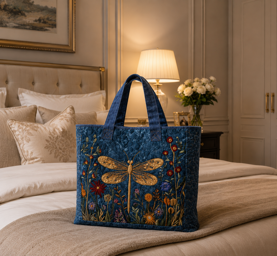 Bolsa Tote Acolchada - Libélula Dorada