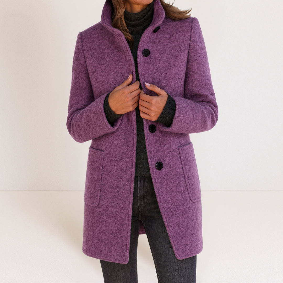 Chiara - High-Collar Wool-Blend Jacket