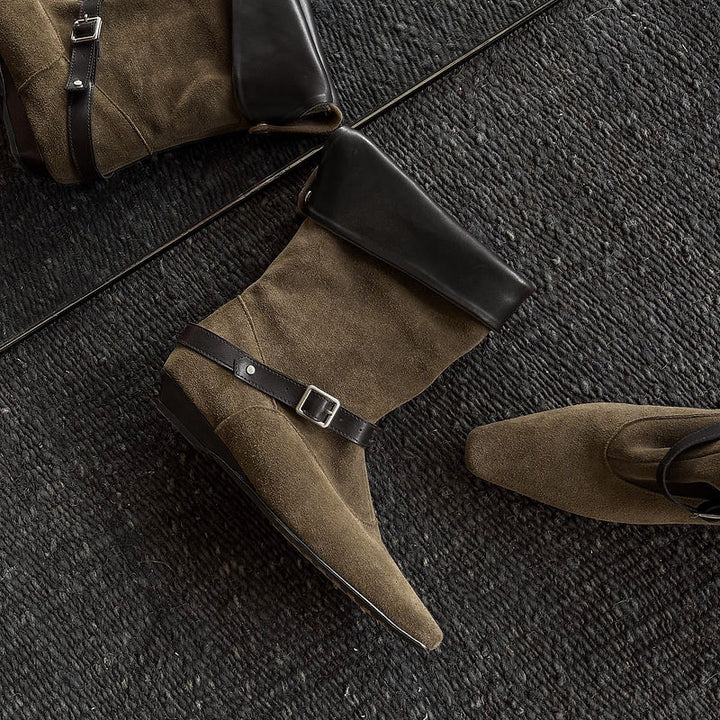 Gwendolyn - Genuine Suede Wedge Ankle Boots