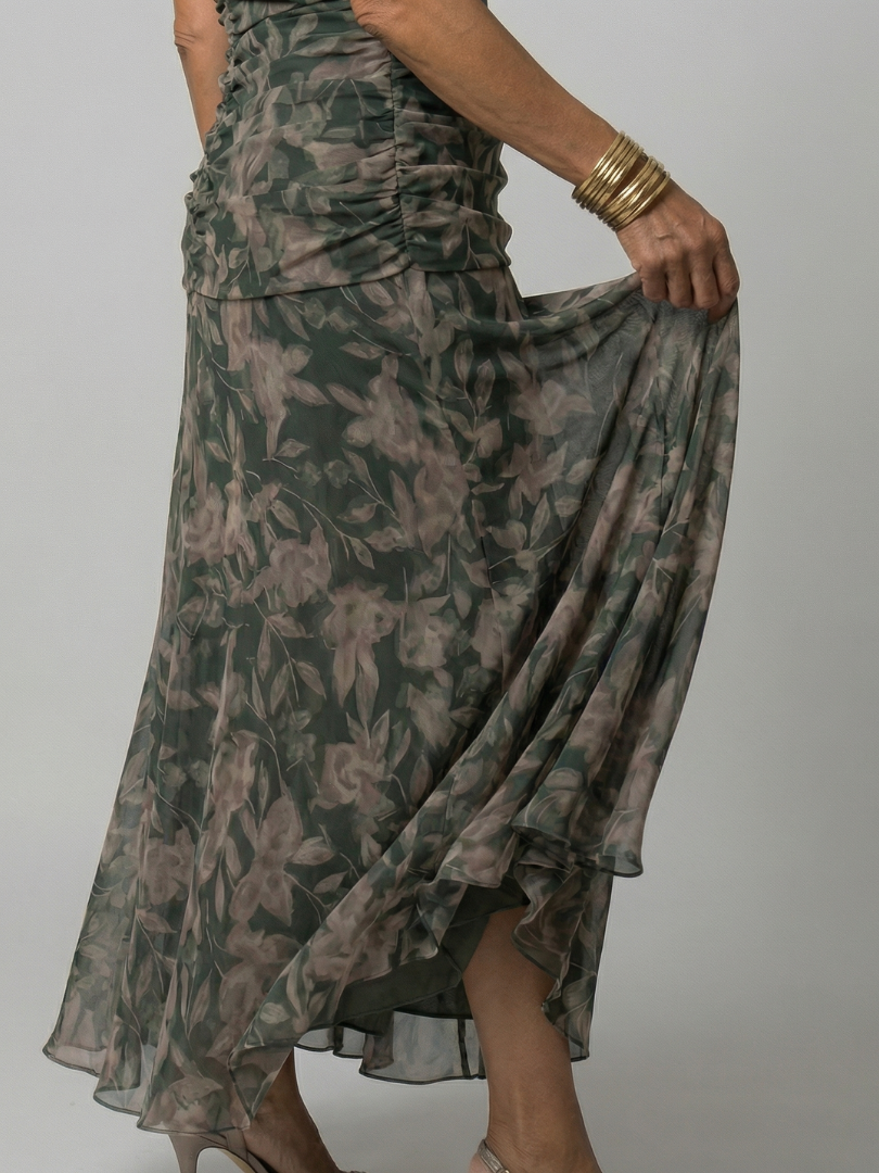 Cheryl - Off-Shoulder Ruched Midi Dress