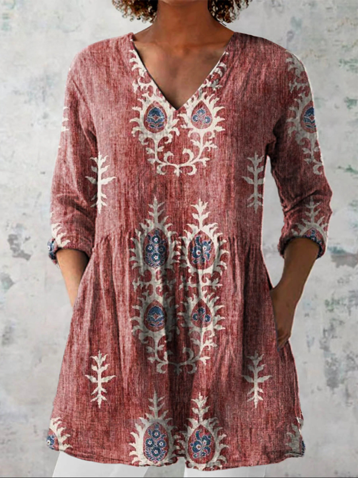 Bridgette - V-Neck Tunic Blouse
