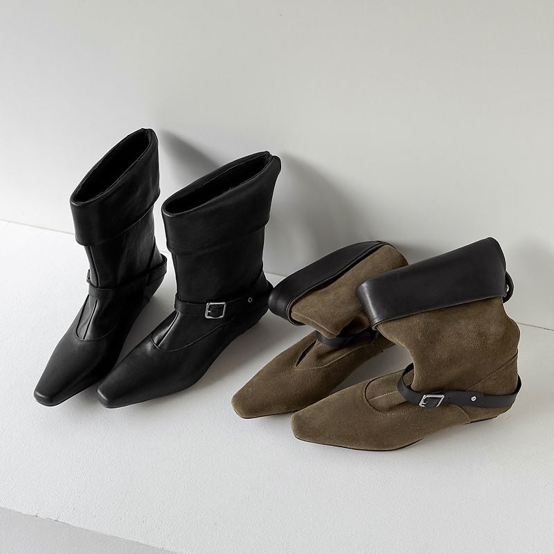 Gwendolyn - Genuine Suede Wedge Ankle Boots