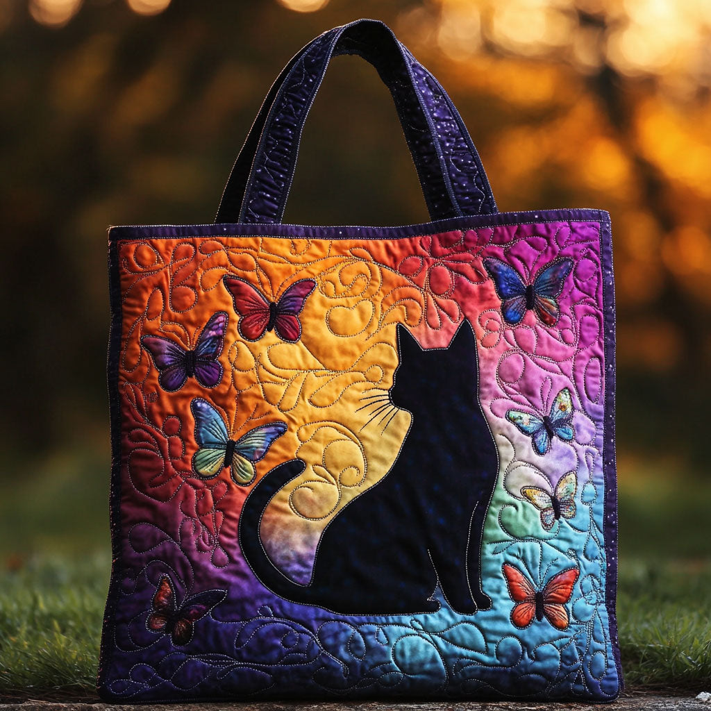 Moon Halo Cat Quilted Shoulder Bag
