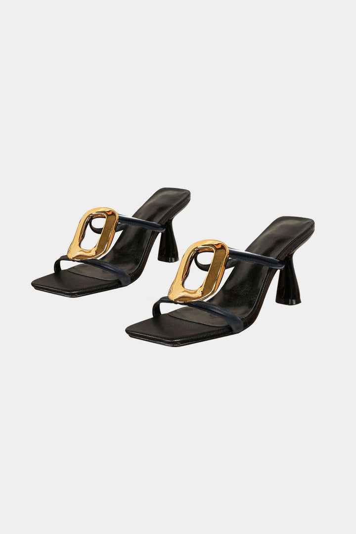Arlette - Metallic Square Toe Heels