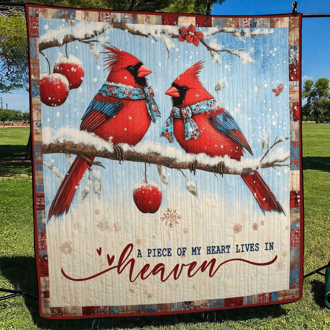 Piece of My Heart Cardinal Art Quilt Wall Hanging