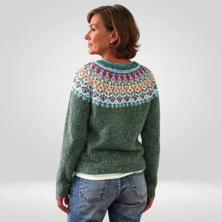 Ariadne - Vintage Patterned Knit Sweater