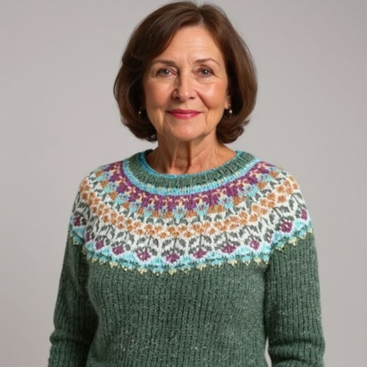 Ariadne - Vintage Patterned Knit Sweater