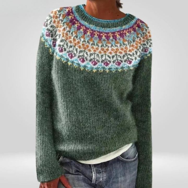 Ariadne - Vintage Patterned Knit Sweater