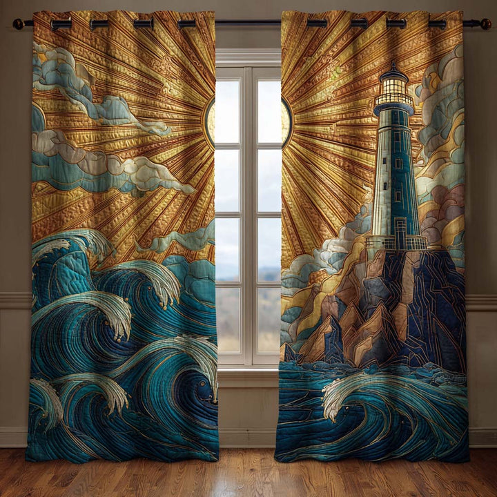 Deep Sea Lighthouse Quilted Curtains