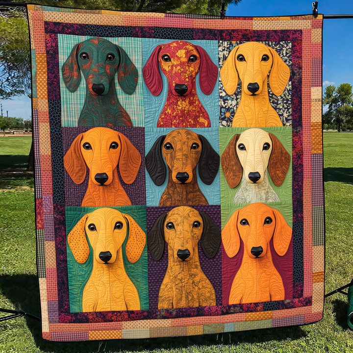 Dachshund Style Quilted Blanket