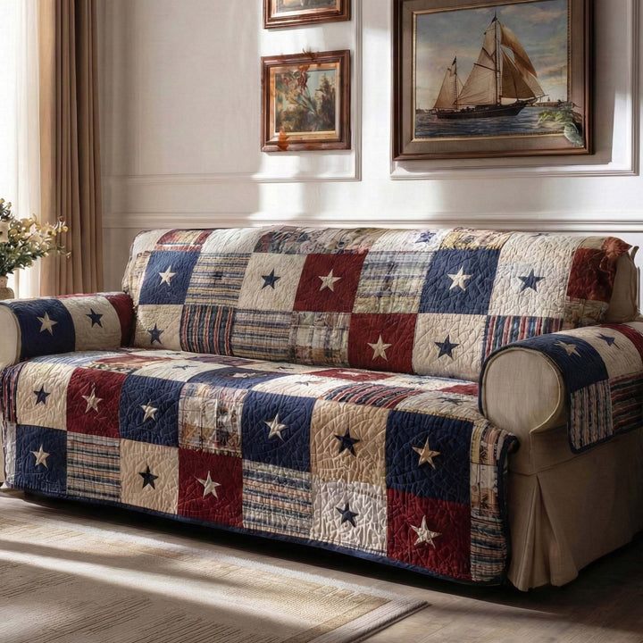 Classic Stars Quilted Sofa Cover