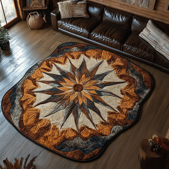 Ancestral Sunray Shaped Area Rug