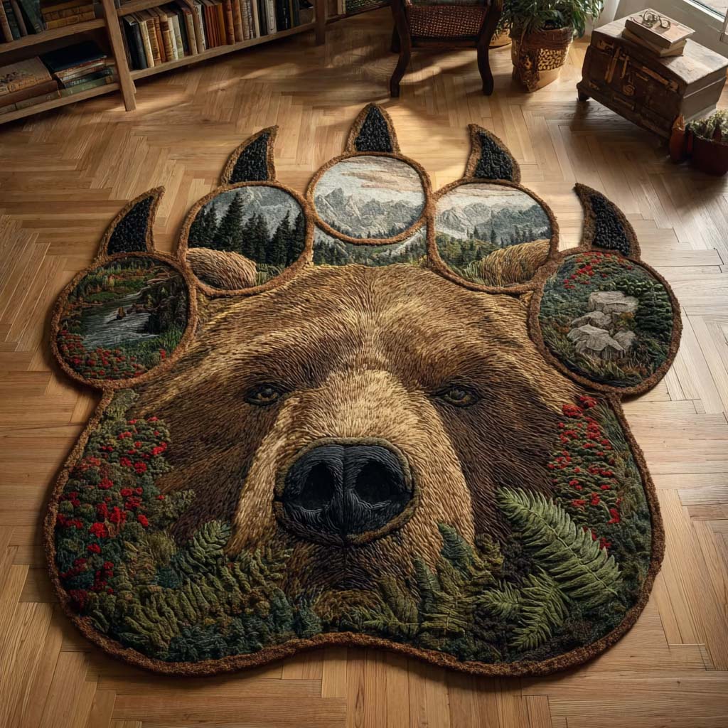 Ancient Bear Shaped Area Rug