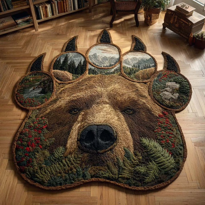 Ancient Bear Shaped Area Rug