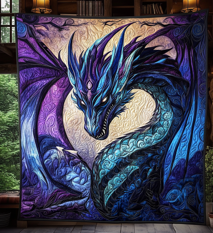 Ancient Dragon Quilted Blanket