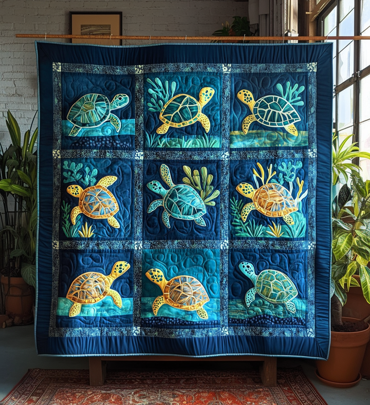 Aquatic Dream Art Quilt Wall Hanging