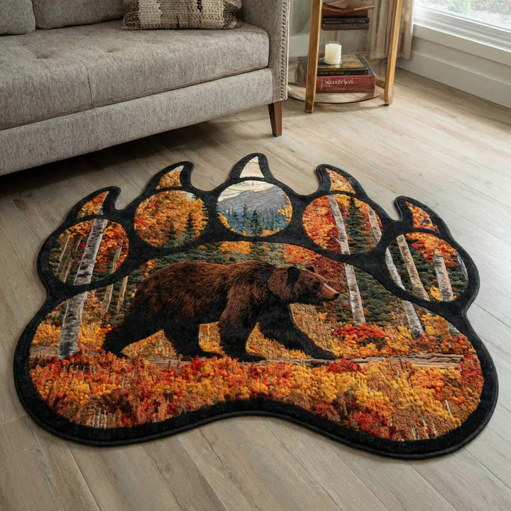 Autumn Bear Shaped Area Rug