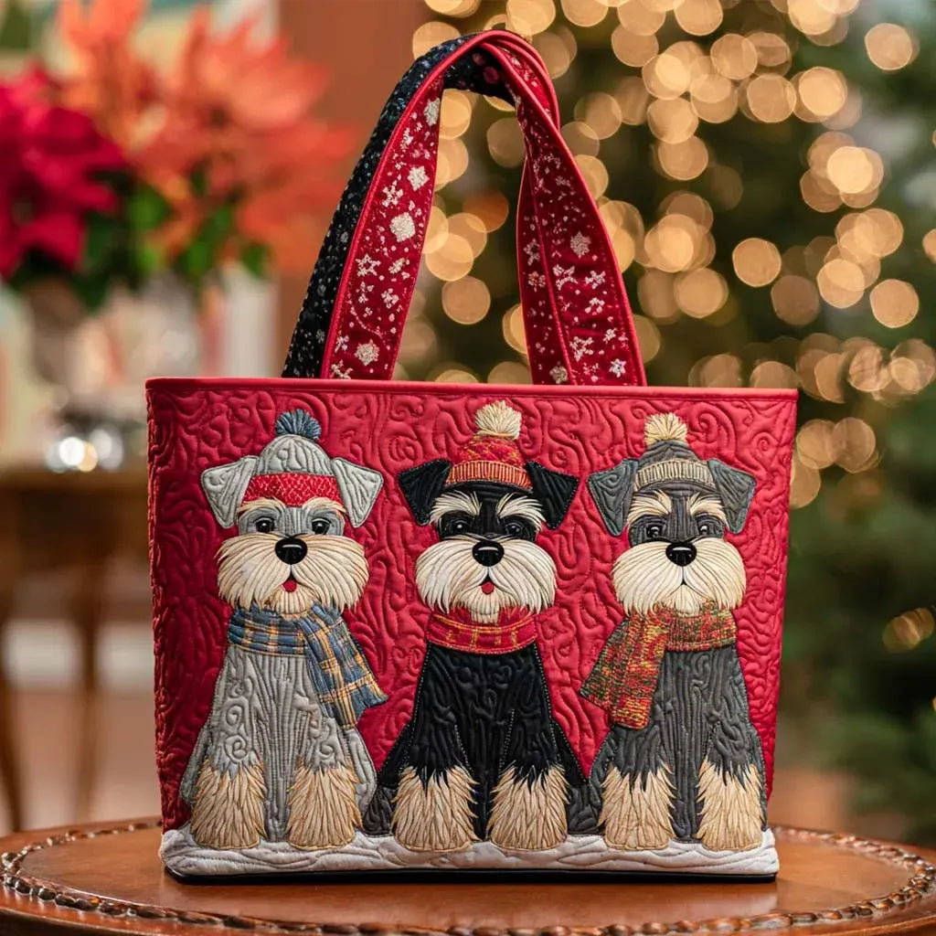 Bolso Tote Acolchado - Trío de Schnauzers