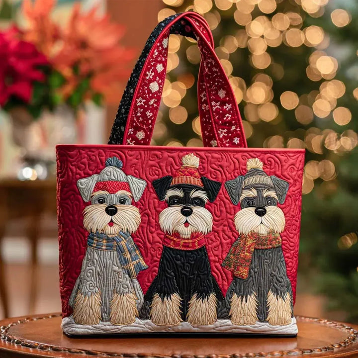Bolso Tote Acolchado - Trío de Schnauzers