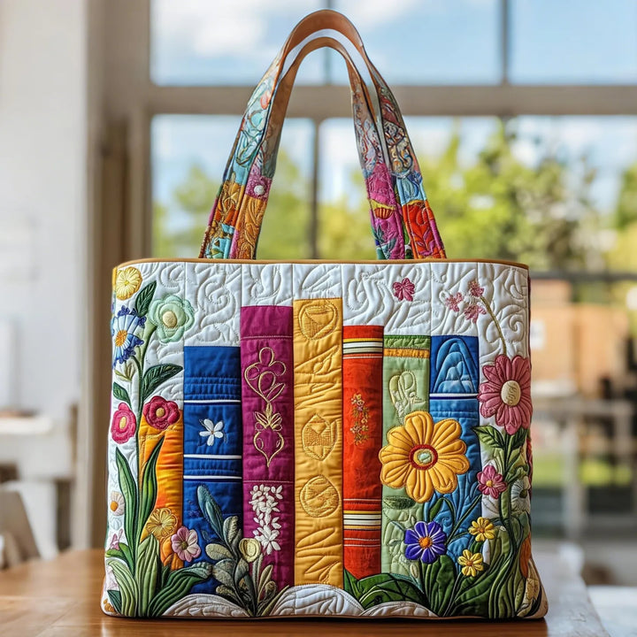 Bolso Tote Acolchado - Biblioteca Floral