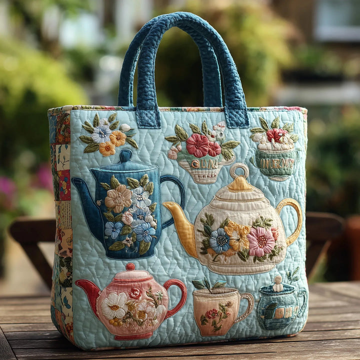 Bolsa Tote Acolchada - Patrón Floral