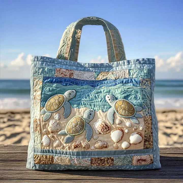 Bolsa Tote Acolchada - Tortugas Marinas
