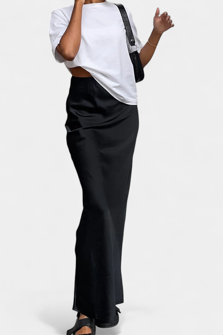 Avril - Satin Utility Maxi Skirt