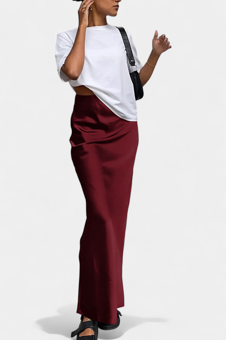 Avril - Satin Utility Maxi Skirt