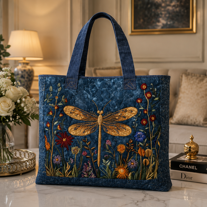 Bolsa Tote Acolchada - Libélula Dorada