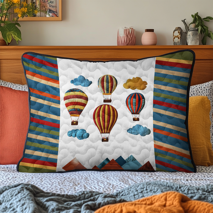 Balloon Breeze Quilted Pillow Cover