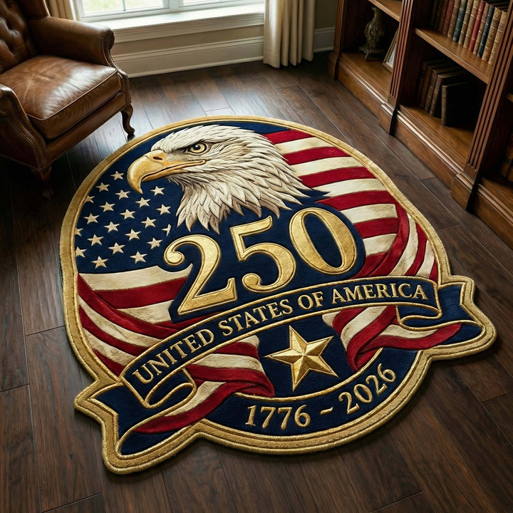 Banner Eagle Custom Shaped Rug