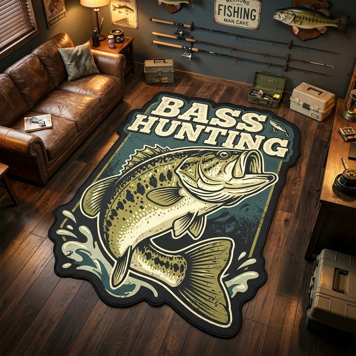 Bass Strike Custom Shaped Rug