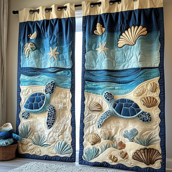 Beach Stroll Quilted Curtains