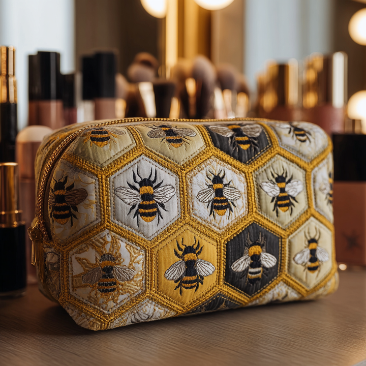 Apiary Quilted Makeup Bag