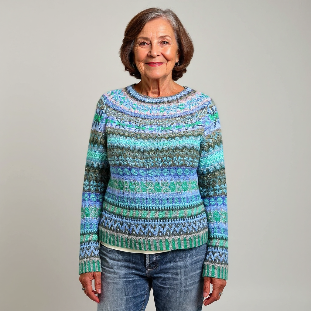 Bethany - Vintage Patterned Knit Sweater