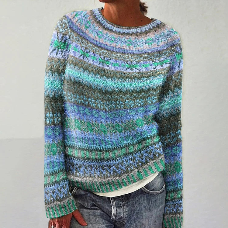 Bethany - Vintage Patterned Knit Sweater