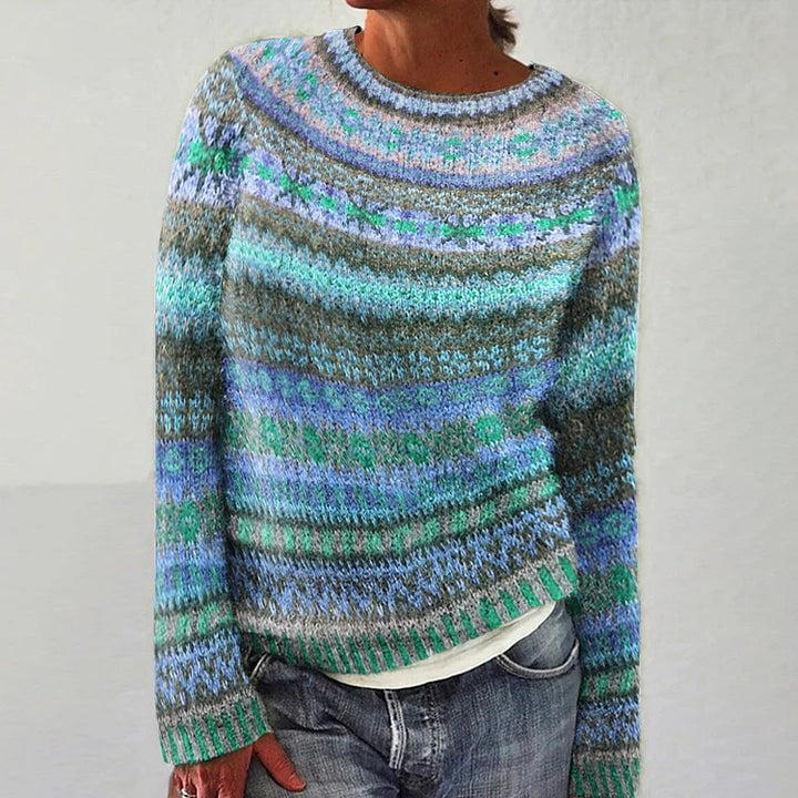 Bethany - Vintage Patterned Knit Sweater