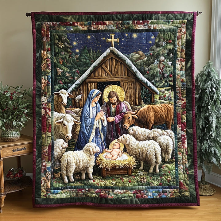 Christmas Eve in Bethlehem Art Quilt Wall Hanging