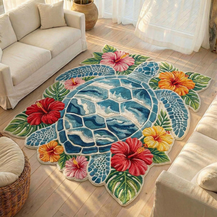Bloom Turtle Custom Shaped Rug