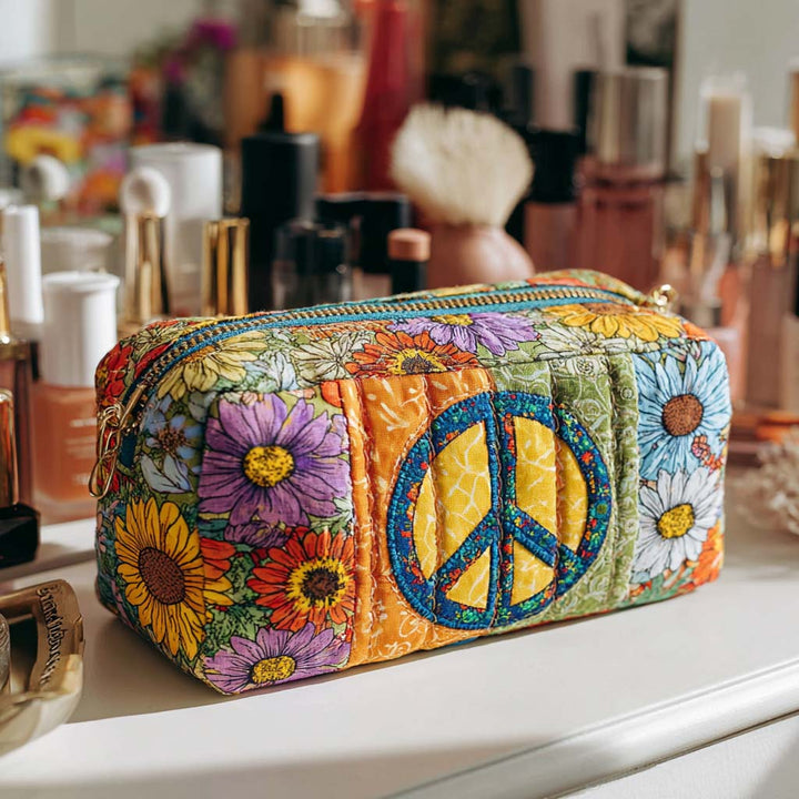 Bloomin' Peace Quilted Makeup Bag