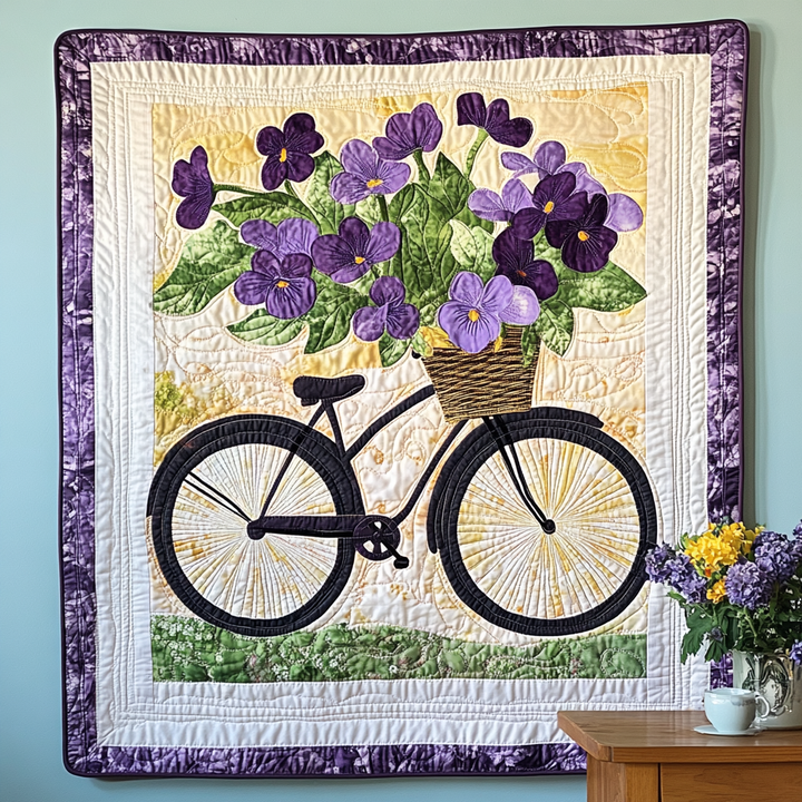 Blooming Ride Art Quilt Wall Hanging