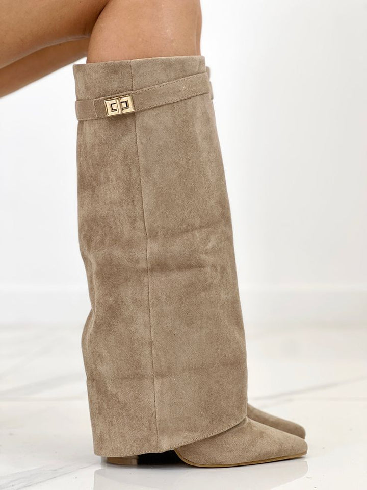 Ursula - Buckle Detail Low Heel Boots