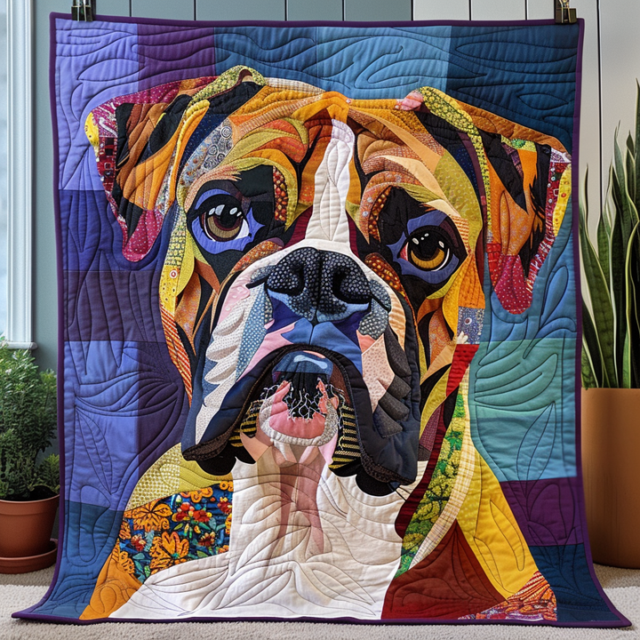 Decorated Boxer Quilted Blanket