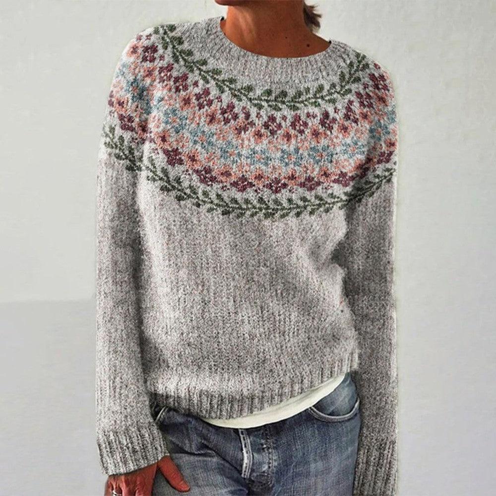 Maddison - Vintage Patterned Knit Sweater