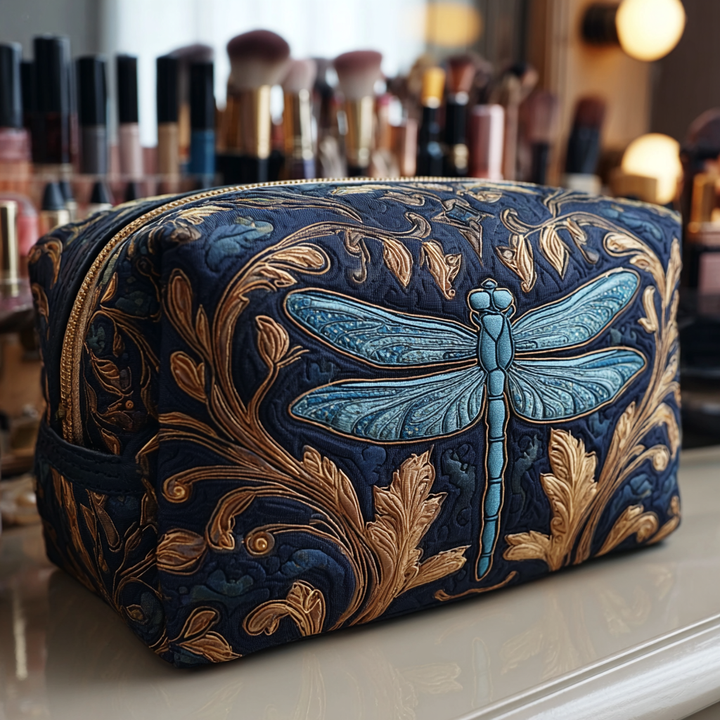 Quilted Dragonfly Makeup Bag