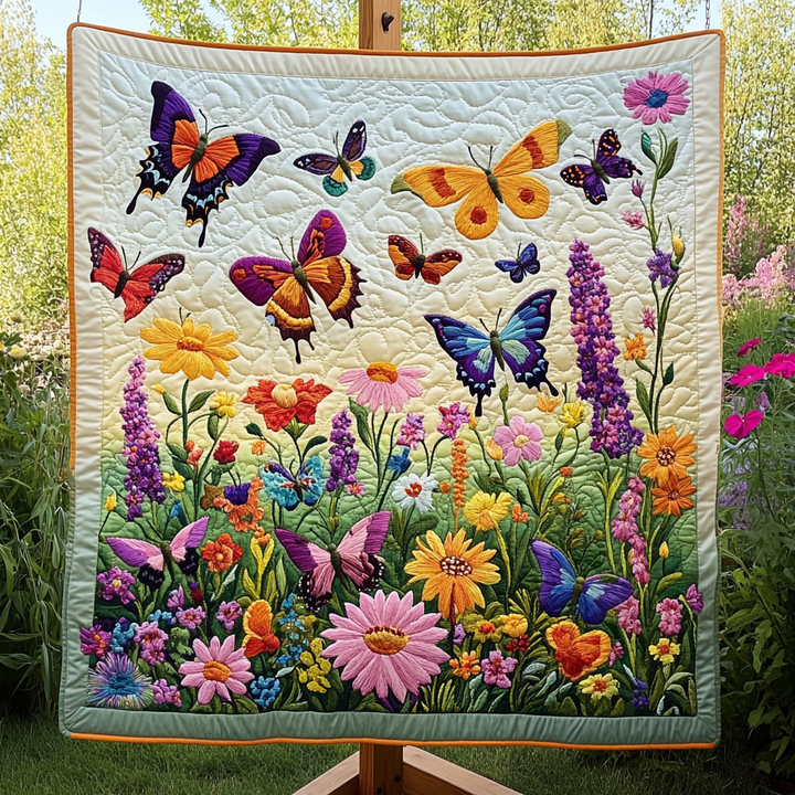 Butterfly Delight Quilted Blanket