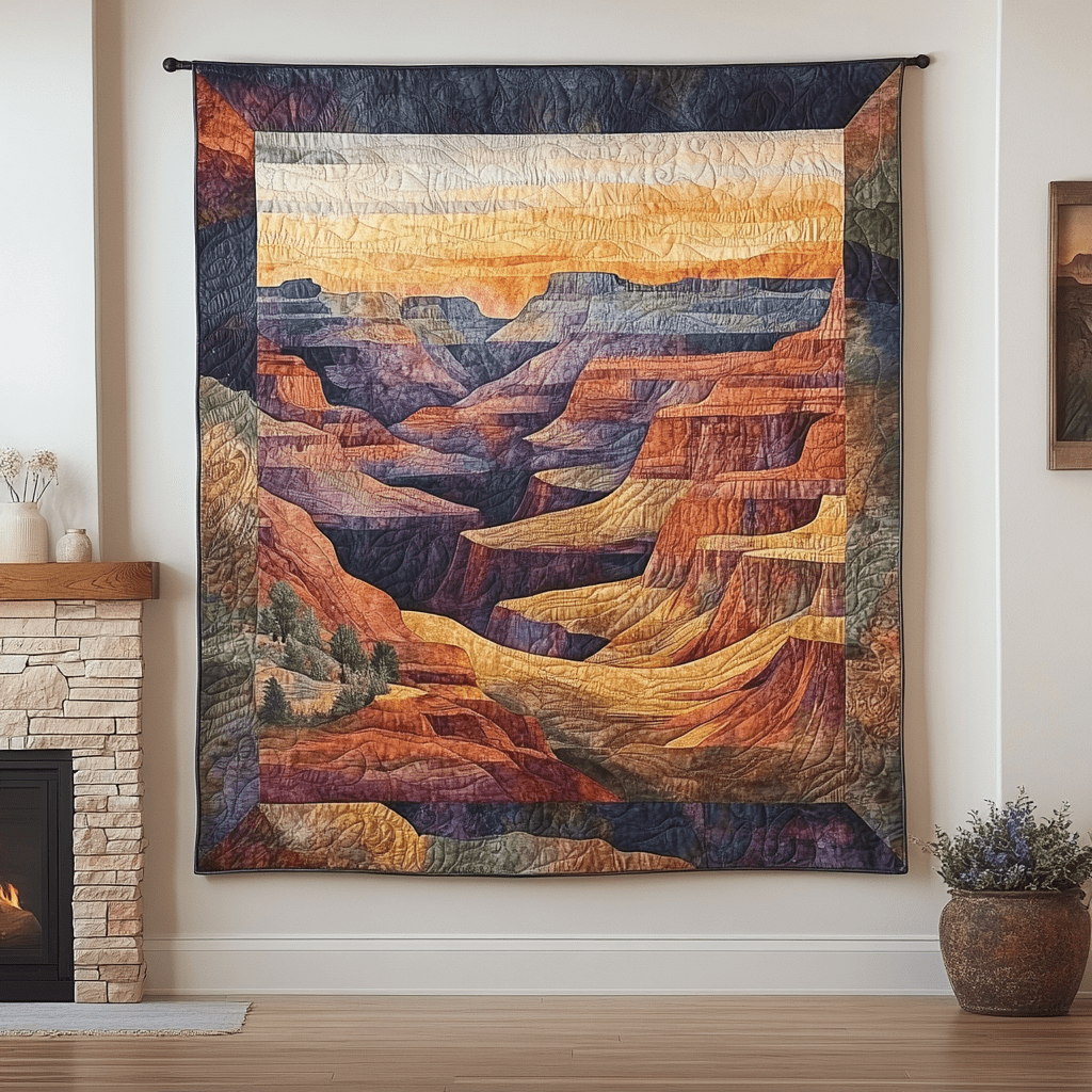 Canyon Twilight Splendor Art Quilt Wall Hanging