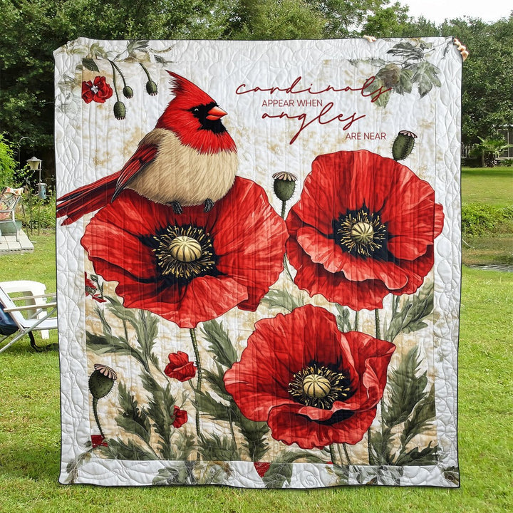 Cardinals Appear When Angels Are Near Art Quilt Wall Hanging II