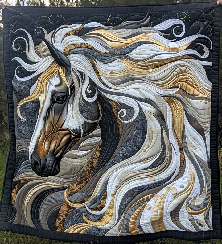 Celestial Horse Quilted Blanket