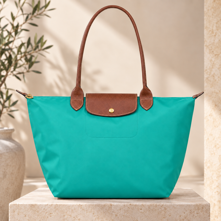 Alexa - Turquoise Foldable Tote Bag